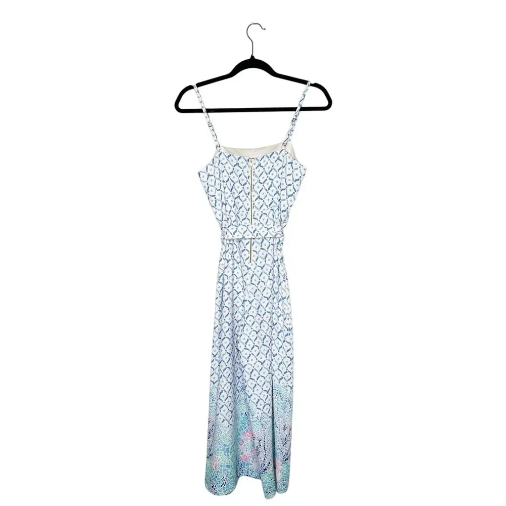 Lilly Pulitzer Sandra Sea Le Vie Cropped Jumpsuit Women's Blue Size 0
